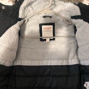 Cat & Jack Black and Gray Puffer Jacket with Cozy Lining